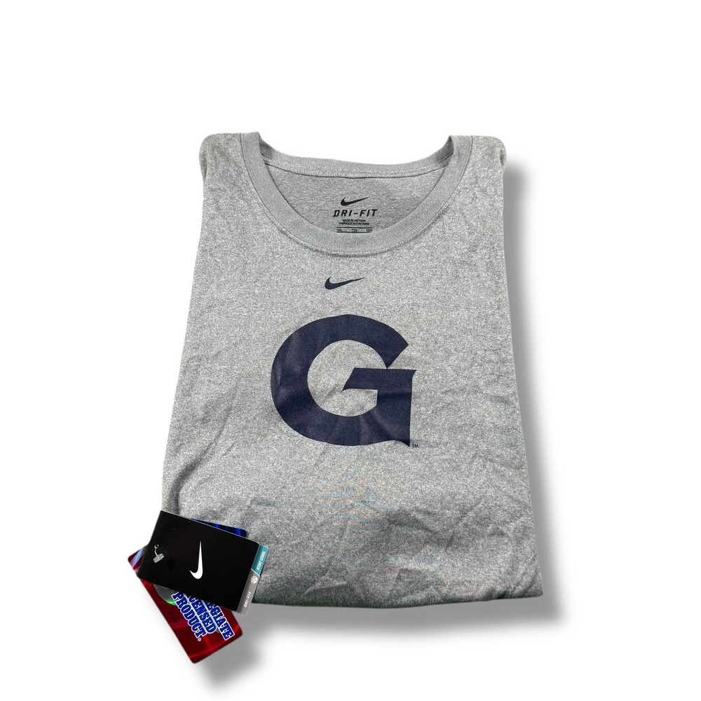 NWT Nike Dri-Fit Georgetown Hoyas Gray/Navy Center Swoosh T-Shirt Mens Size 2XL